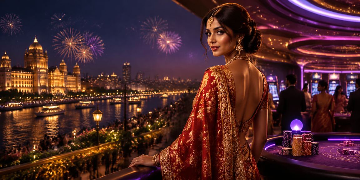 Indian woman enjoying sports betting on mobile device