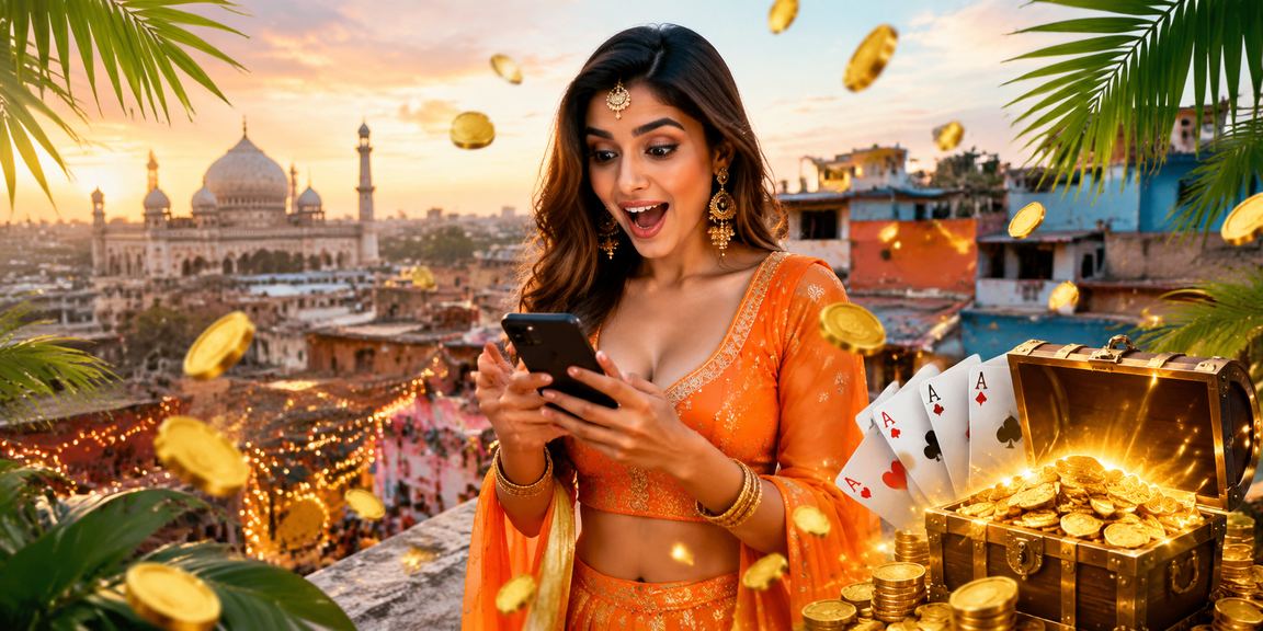 Teen Patti game beach setting in India