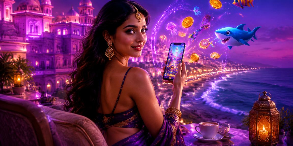 Jaipur neon lights with gaming elements at night